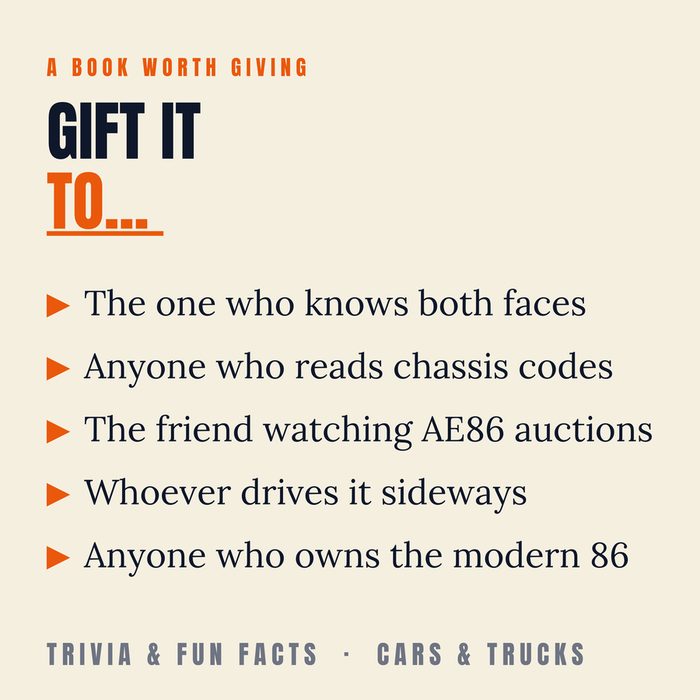 AE86 Trivia — a great gift