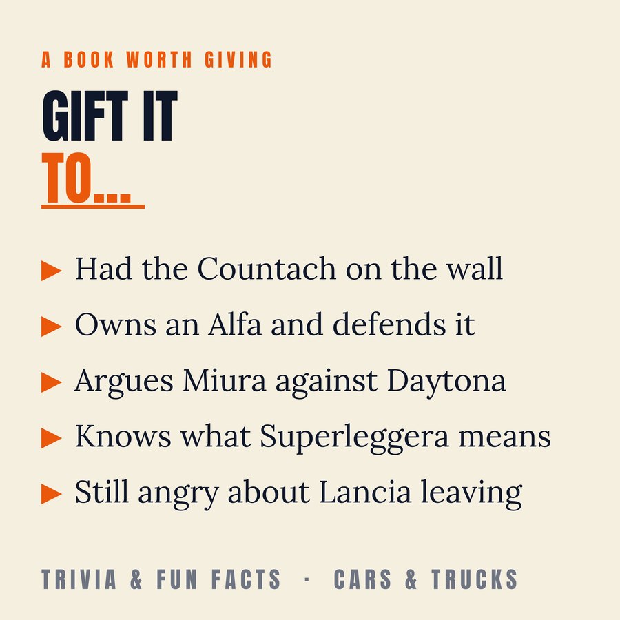 Italian Cars Trivia — a great gift