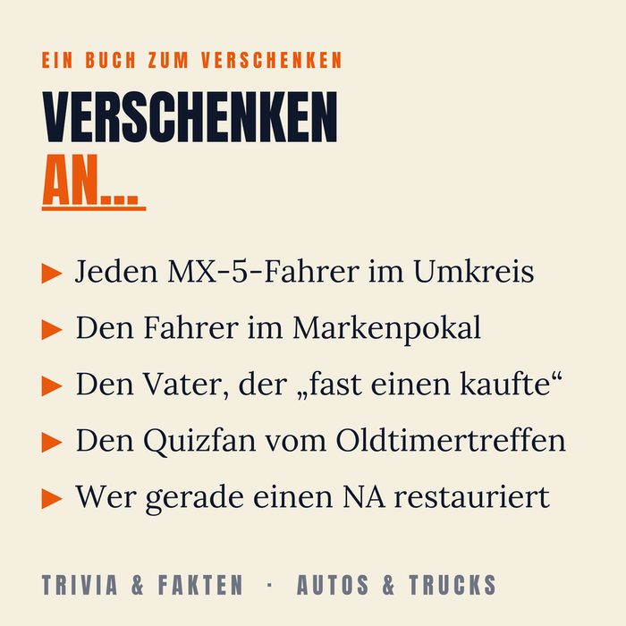 Mazda MX-5 Trivia — ein Buch zum Verschenken