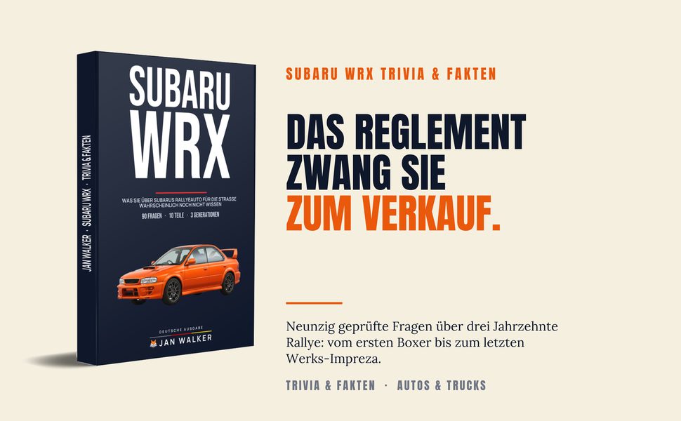 Subaru WRX Trivia — Cover und Überblick