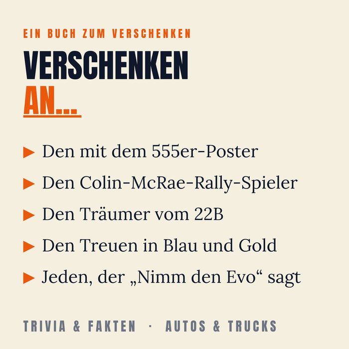 Subaru WRX Trivia — ein Buch zum Verschenken